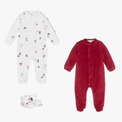 Shop Marie-chantal Red Cotton Babysuit Gift Set