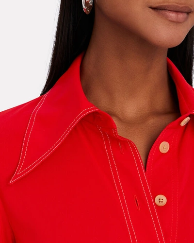 Shop A.w.a.k.e. Crepe Button-down Shirt In Red