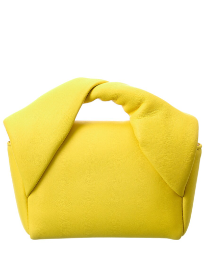 Shop Jw Anderson Twister Nano Leather Shoulder Bag In Yellow