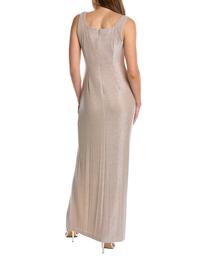 Shop Adrianna Papell Shimmering Maxi Dress In Beige