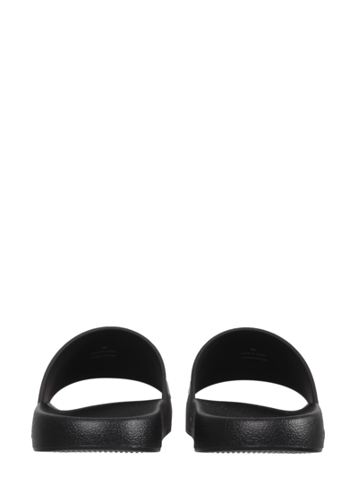 Shop Burberry Slide Sandals With Logo In Black