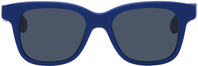 Shop Alexander Mcqueen Blue Angled Sunglasses In Blue-blue-blue