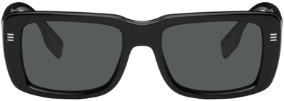 Shop Burberry Black Rectangular Sunglasses