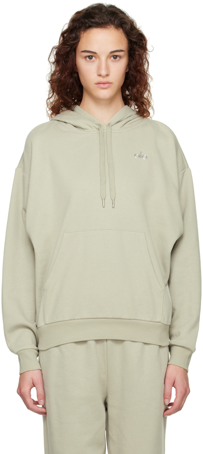 Alo Yoga Accolade Cotton-blend Hoodie In Limestone