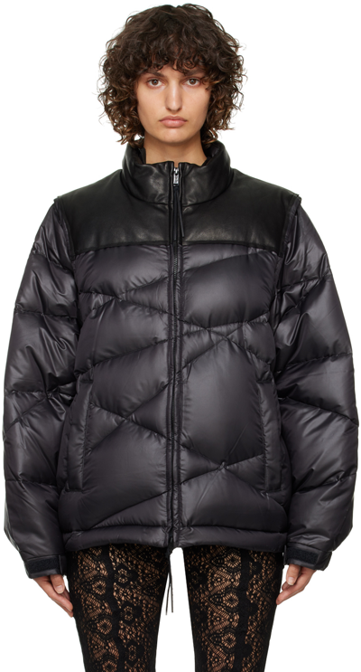 Shop Undercover Black Quilted Down Jacket