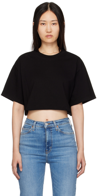 Shop Re/done Black 90s Cropped Easy T-shirt