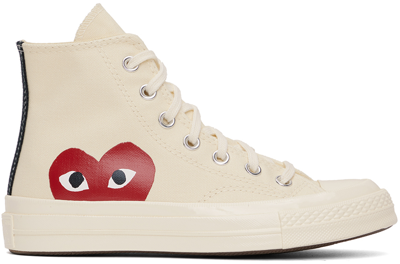 Shop Comme Des Garçons Play Off-white Converse Edition Chuck 70 Hi Sneakers In Beige