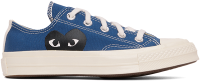 Shop Comme Des Garçons Play Blue Converse Edition Chuck 70 Sneakers