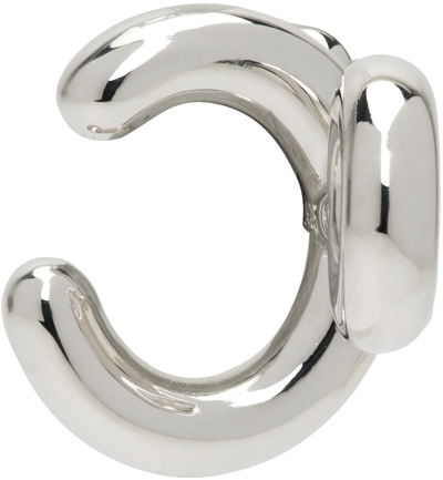 Charlotte Chesnais Silver Binary Chain Single Ear Cuff In Silver