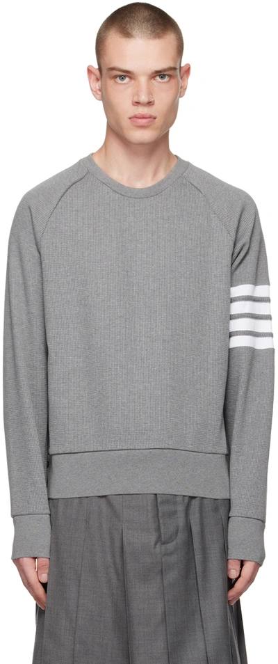 Shop Thom Browne Gray 4-bar Sweatshirt In 035 Med Grey