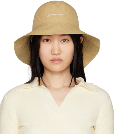 Shop Jacquemus Tan Le Papier 'le Bob Pescadou' Beach Hat In 150 Beige