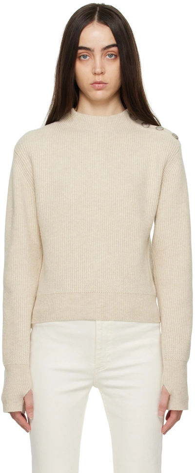 Rag & Bone Nancy Ribbed Knitted Jumper In Oatmeal