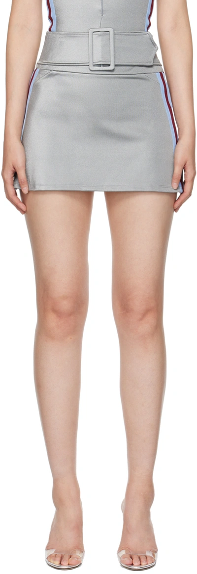 Maisie Wilen Gray Magnet Miniskirt In Chrome Chrome