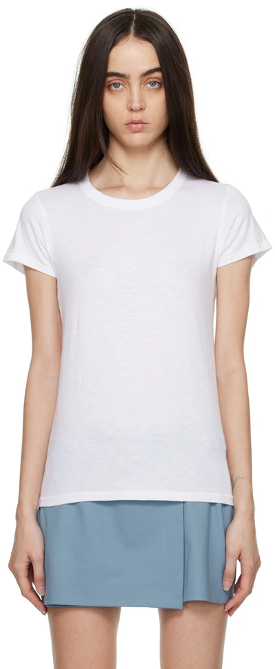 Shop Rag & Bone White 'the Slub' T-shirt In Brightwht