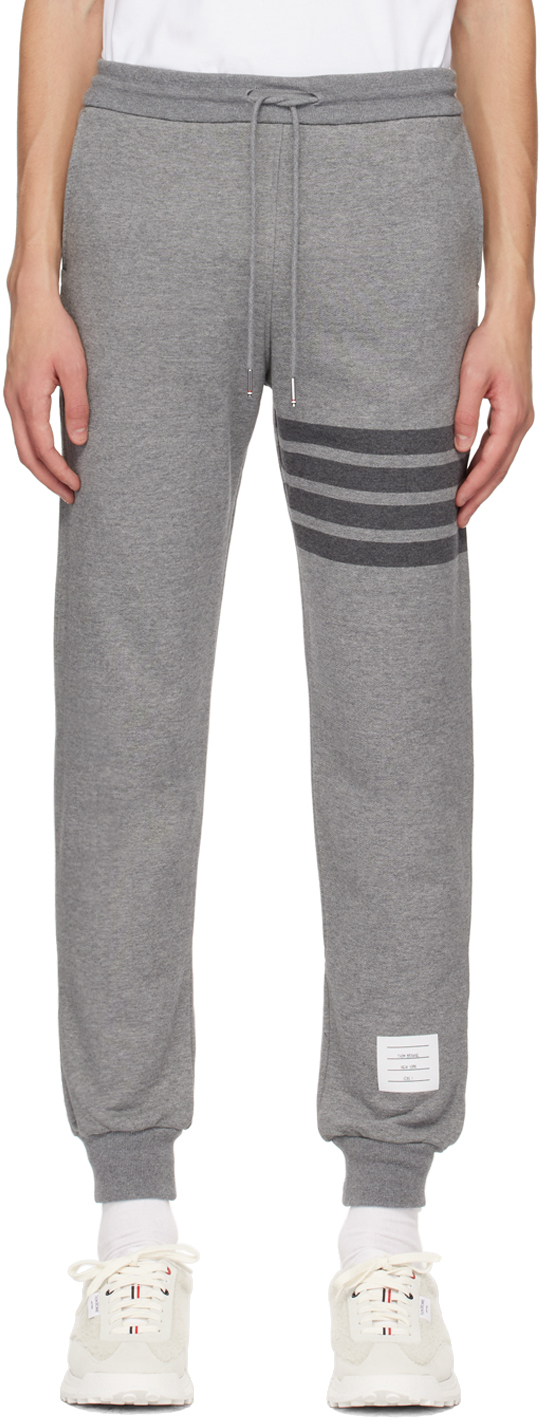 Thom Browne stripe detail sweatpants - Grey