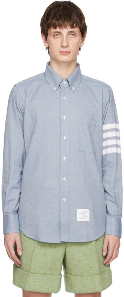 Shop Thom Browne Blue 4-bar Shirt In 480 Light Blue