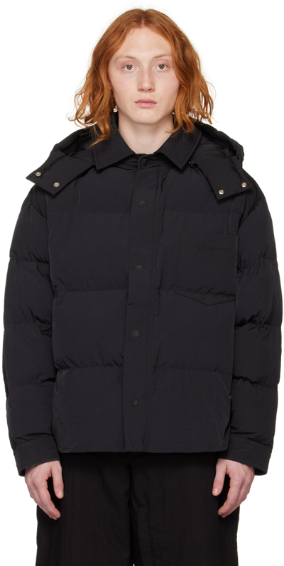 Jacquemus Black Le Papier 'la Doudoune Chemise' Puffer Jacket In Black