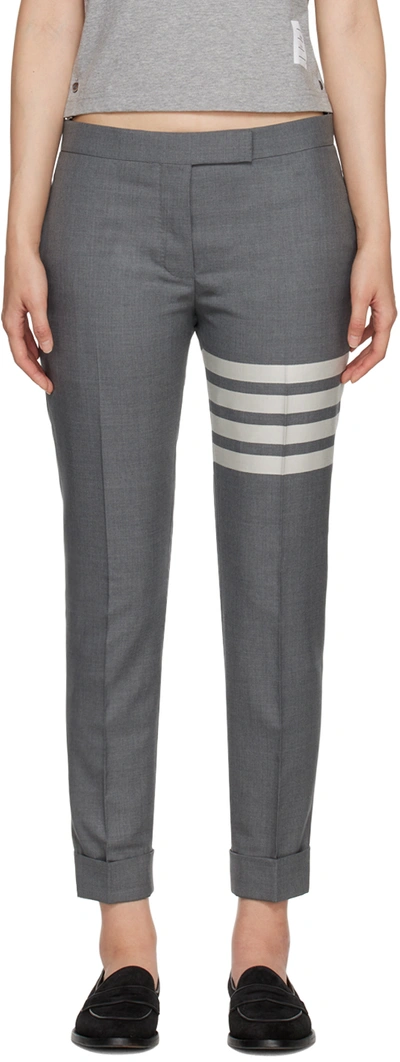 Thom Browne Gray 4-bar Trousers In 035 Med Grey
