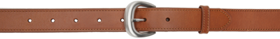 Shop Frame Brown Timeless Buckle Belt In Whiskey/silver