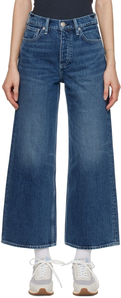 Shop Rag & Bone Blue Andie Wide-leg Jeans In Corso