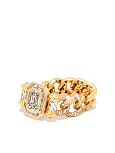 Shop Shay 18k Yellow Gold Partial Diamond Halo Link Ring