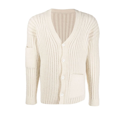 Shop Jacquemus Le Neve Ribbed Cardigan - Men's - Cotton/polyamide/viscose In White