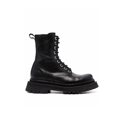 Shop Ami Alexandre Mattiussi Black Lace-up Leather Boots