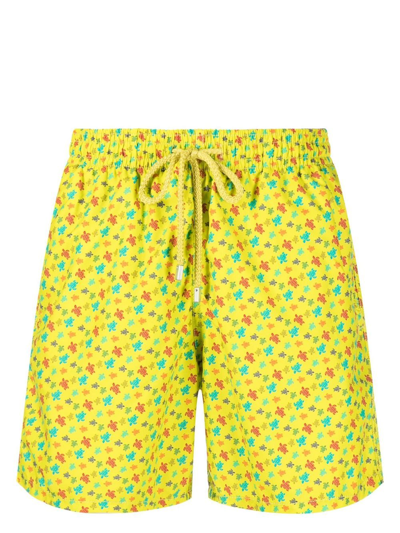Shop Vilebrequin Yellow Moorea Micro Tortues Rainbow Swim Shorts