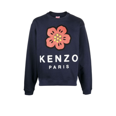 Shop Kenzo Blue Boke Flower Print Sweatshirt