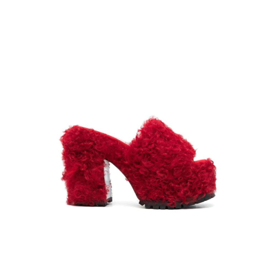 Shop Haus Of Honey Red Les Terriers 120 Shearling Mules