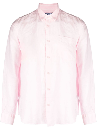 Shop Vilebrequin Pink Caroubis Linen Shirt