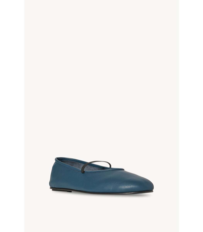 Shop The Row Leather Ballet Flats In Blue