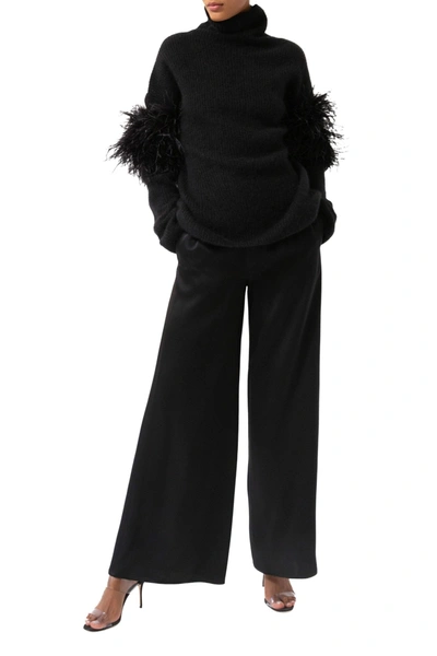 Lapointe Large Feather Cuffs In Black