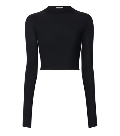 Shop Lapointe Modal Jersey Cropped Top In Black