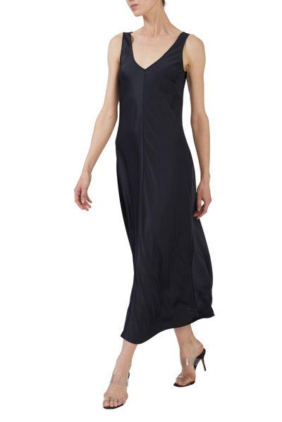 Lapointe Satin Bias Maxi Dress In Black