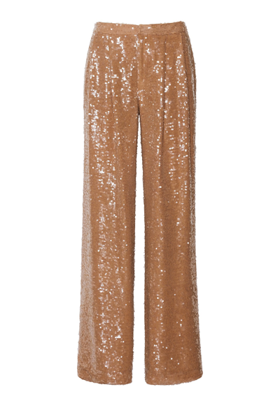 Shop Lapointe Sequin Low Waisted Trouser In Camel