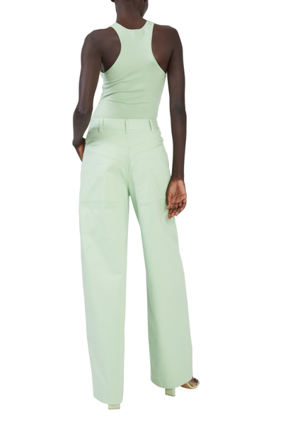 Shop Lapointe Stretch Cotton Twill Slouchy Pant In Aloe