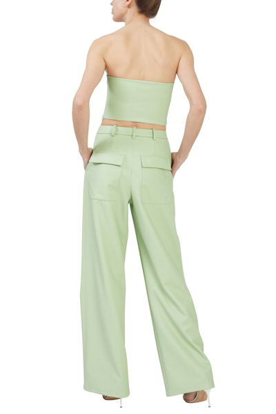 Shop Lapointe Stretch Faux Leather Tube Top In Aloe