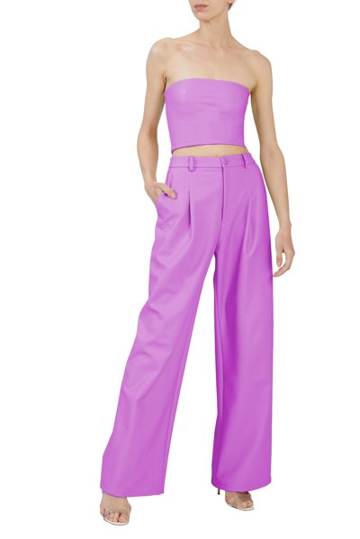 Shop Lapointe Stretch Faux Leather Tube Top In Orchid
