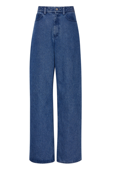 Shop Lapointe Vintage Denim Slouchy Pant In Washed Denim