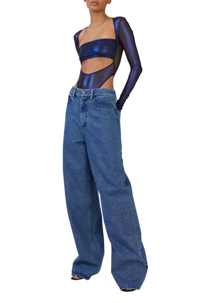 Shop Lapointe Vintage Denim Slouchy Pant In Washed Denim