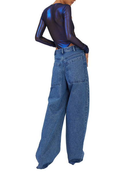 Lapointe Vintage Denim Slouchy Pant In Washed Denim