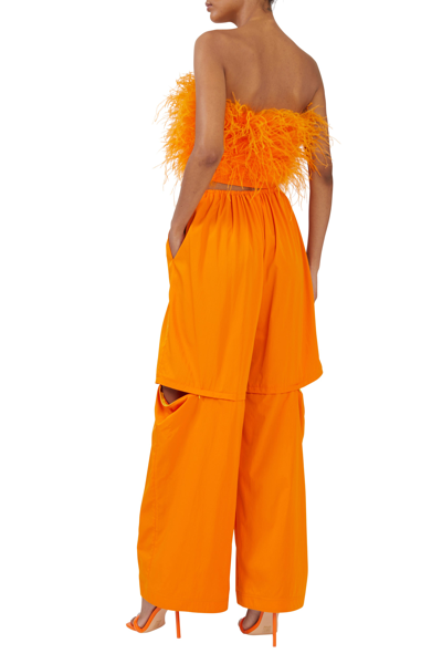 Shop Lapointe Windbreaker Zip Knee Pant In Tangerine