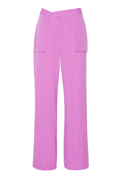 Shop Lapointe Wool Wrapped Waistband Pant In Orchid