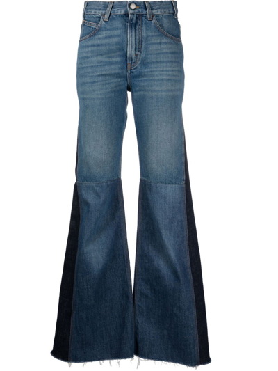 Shop Chloé Flare Leg Denim Jeans In Blue