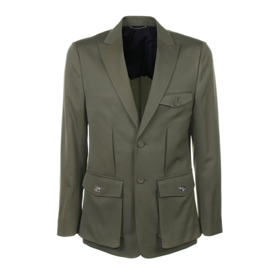 Shop Dior Wool Jacket In Green