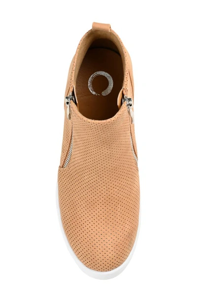 Shop Journee Collection Pennelope Wedge Sneaker In Tan