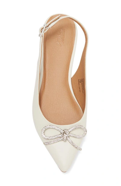 Shop Nordstrom Rack Blair Bow Slingback Flat In Ivory Shell