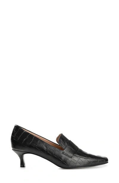 Journee Collection Celina Croc Embossed Loafer Pump In Black