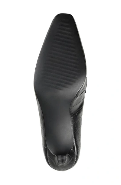 Journee Collection Celina Croc Embossed Loafer Pump In Black